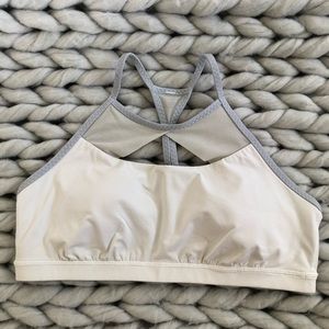 Lululemon White Mesh Sports Bra Size 12